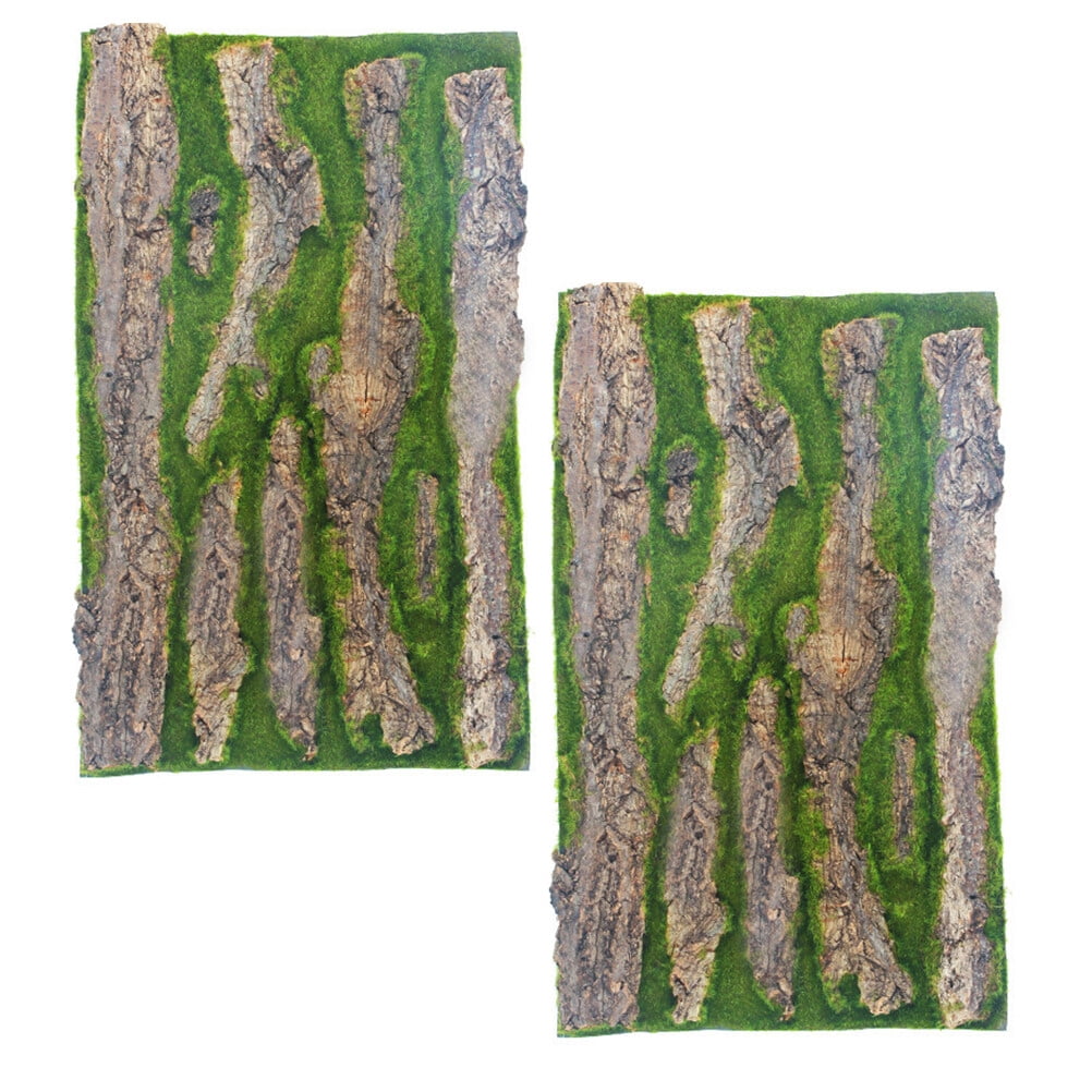 2 Pcs Artificial Fake Bark Decor Animal Aquarium Background 3d Cork