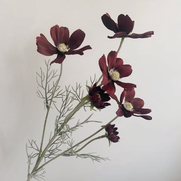 2 Pcs Artificial Fake Flowers Plants Cosmos Silk Flower Arrangements Wedding Bouquets Decorations Plastic Floral Table Centerpieces for Home Kitchen Garden Party Decor Approx 23.6'' High