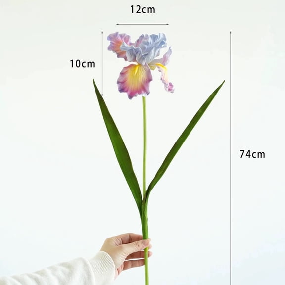 2 Pcs Artificial Flowers, 29.13" Long iris Stem Flower, Faux Wedding Flower Bouquet Vase Floral Arrangement for Table Centerpiece Wedding Holidays Party Home Decor