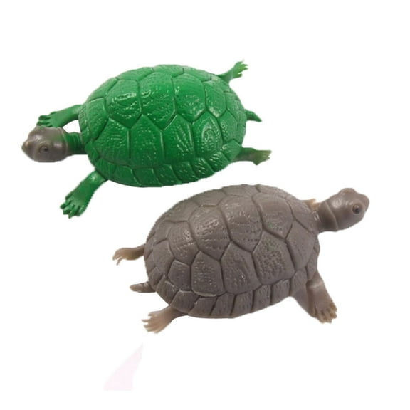 Unique Bargains Plastic Green Gray Tortoise Fish Tank Decoration Ornament 2 Pcs