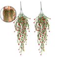 thumbnail image 1 of 2 Pcs Artificial Hanging Plants Faux Hanging Wall Plants with Camellia Flowers Fake Hanging Vine for Home Wedding Garden Decor, 1 of 6