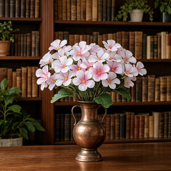 2 Pcs Artificial Hydrangea Flower 11x7 Inch, Faux Impatiens Bloom for Vase Arrangement, Realistic Wedding Table Centerpiece for Home Bedroom Shelf