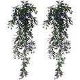thumbnail image 1 of 2 Pcs Artificial Ivy Artificial Green Hanging Plants for Celebration, Wedding, Kitchen, Garden, Office Decoration Purple, 1 of 5