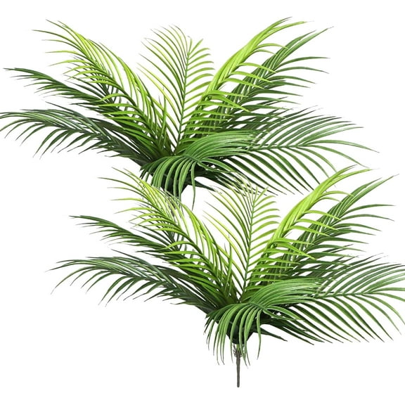 2 Pcs Artificial Palm Leaves Fake Palm Plants Faux Palm Leaf Jungle Tropical Party Leaves Decor