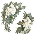 thumbnail image 1 of 2 Pcs Artificial Wedding Arch Flowers,Faux Arch Flower Swag Set,Wedding Welcome Signs Flower Swag,Wedding Reception Signs Decor,Faux Swags,Anniversary Wedding Party Wall Decoration,Green, 1 of 6
