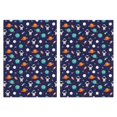 thumbnail image 1 of 2 Pcs Astronaut and Earth Blue Pattern Funny Kitchen Towels, Microfiber Dish Towels, Kitchen Tea Towels Set 18" X 26", 1 of 6