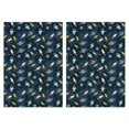 thumbnail image 1 of 2 Pcs Astronaut and Rocket Black Pattern Funny Kitchen Towels, Microfiber Dish Towels, Kitchen Tea Towels Set 18" X 26", 1 of 6