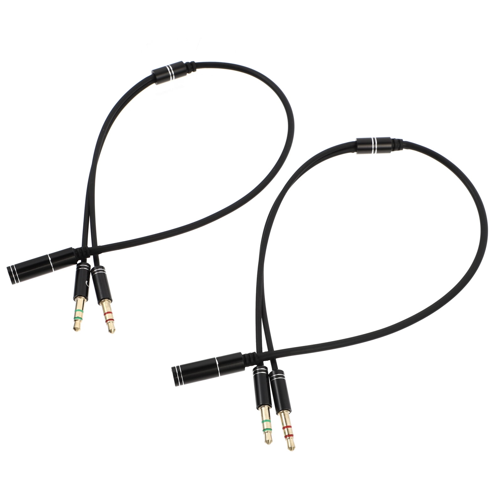 2 Pcs Audio Line Headset Jack Adapter Cord Mono Microphone Input Y