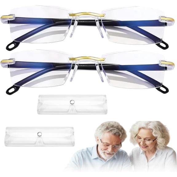 2 Pcs Auto Focus GlassesAnti-Blue Light Automatic Zoom Reading Intelligent Presbyopia GlassSelf Adjusting Presbyopia Glass.