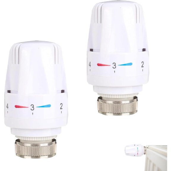 2 Pcs Automatic Constant Thermostatic Radiator Valves, Radiator Thermostat Valve Head, Radiators Automatical Temperature Control Heads for Home Office Heating Systems Home Plumbing 