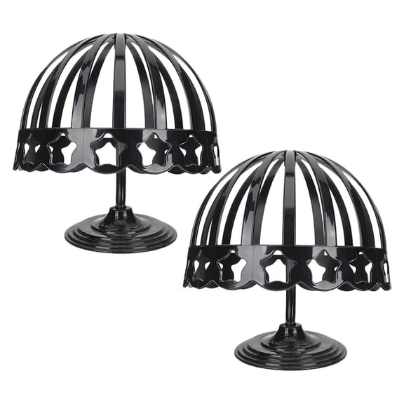 Homoyoyo 2Pcs Black Plastic Hat Rack Display Stand with Elastic Support for Cap Storage