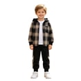 thumbnail image 1 of 2 Pcs Baby Boy Clothes Set 3-7 T Toddler Boys Long Sleeve Plaid Prints Sweatshirts Set Tops and Pants, 1 of 9