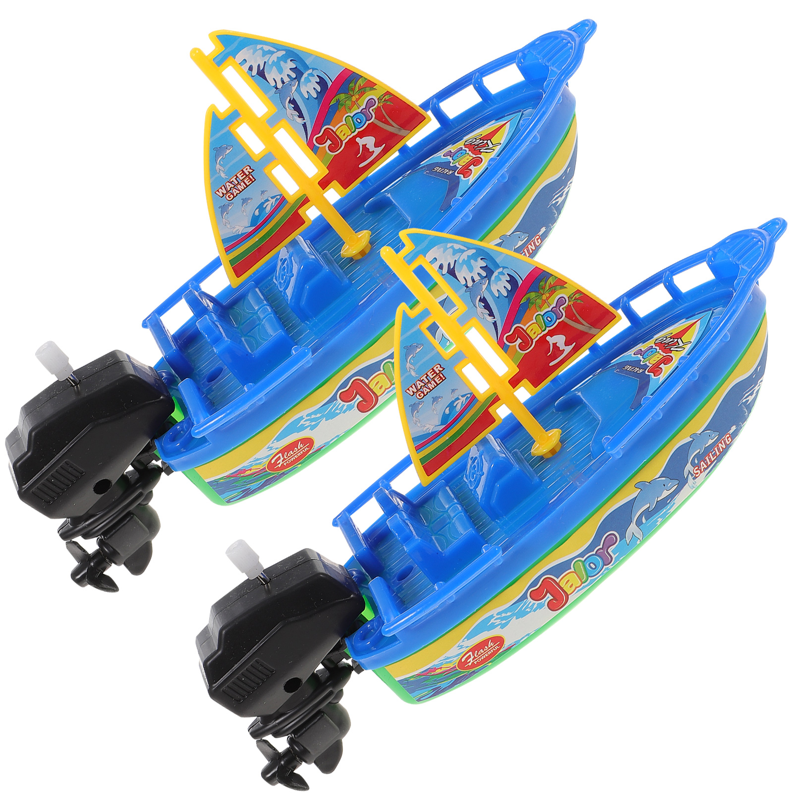 2 Pcs Baby Shower Toy Kids Bath Childrens Toys Little Boat Shape Wind