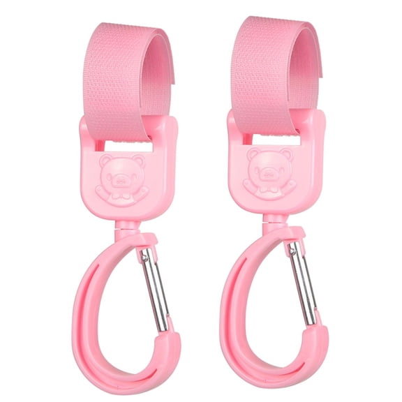 2 Pcs Baby Stroller Hooks Clips 360 Degree Rotate Hooks Bag Hanger for Hanging Diaper Bags, Stroller Organizer