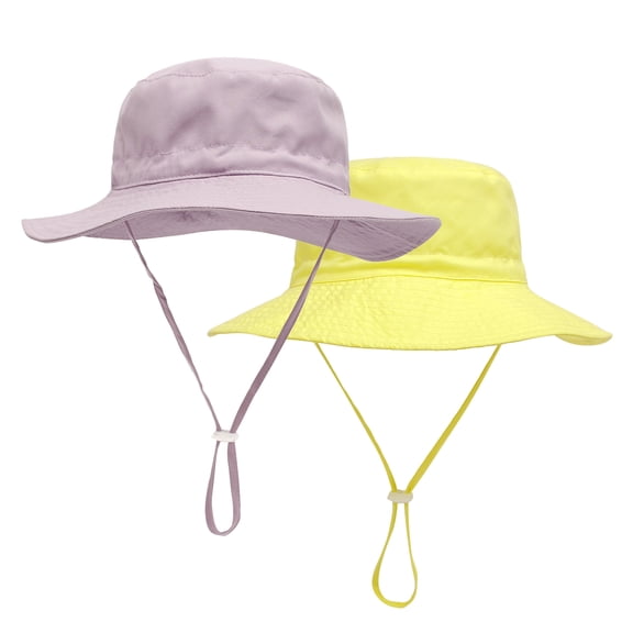 2 Pcs Baby Sun Hat Toddler Boys Girls Bucket Hat 0-5 Years Kids UPF 50+ Sun Protection Summer Hats With Wide Brim