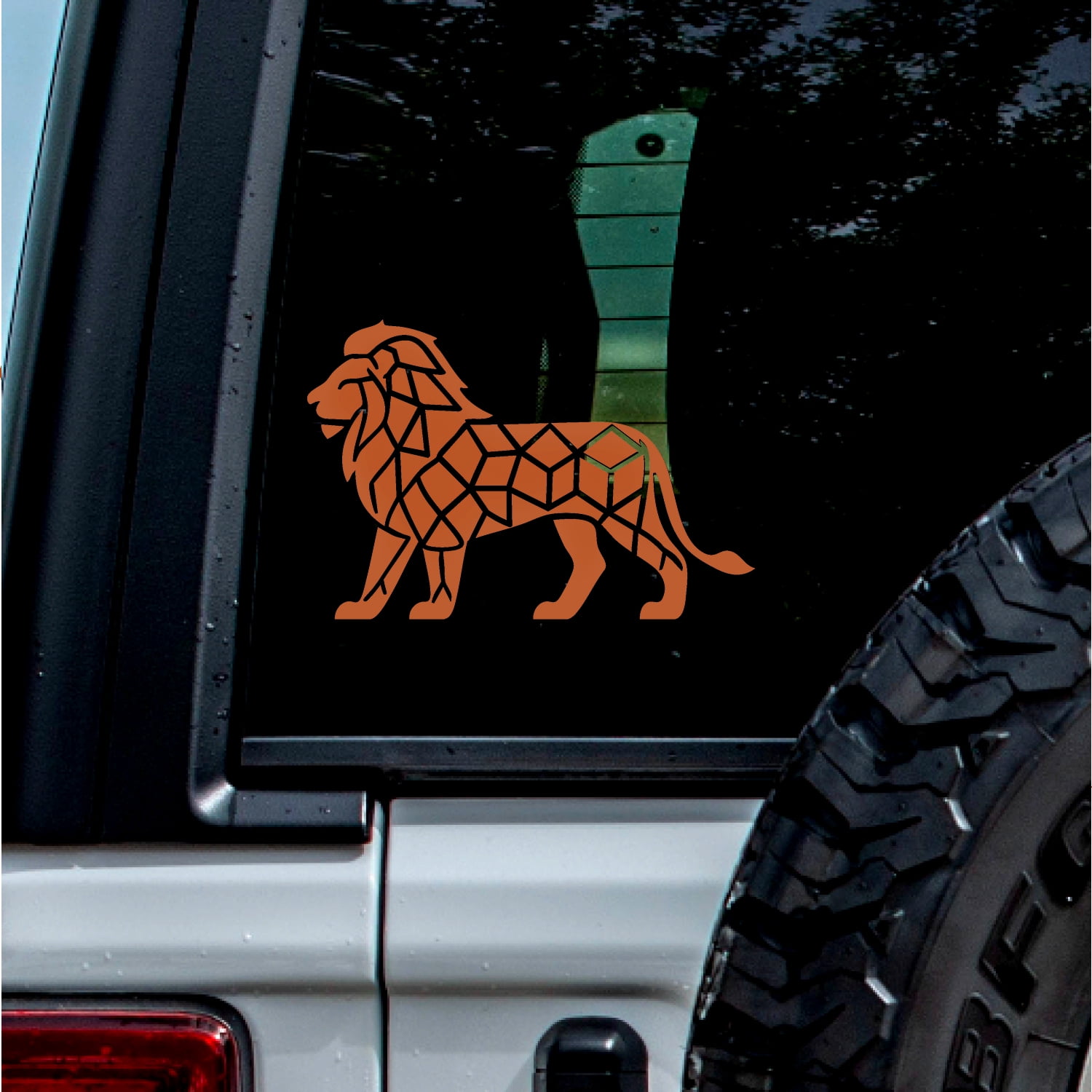Pattern Vynil Sticker 2 Pcs - No Background - Waterproof Car Sticker Decal of Lion Geometric ...