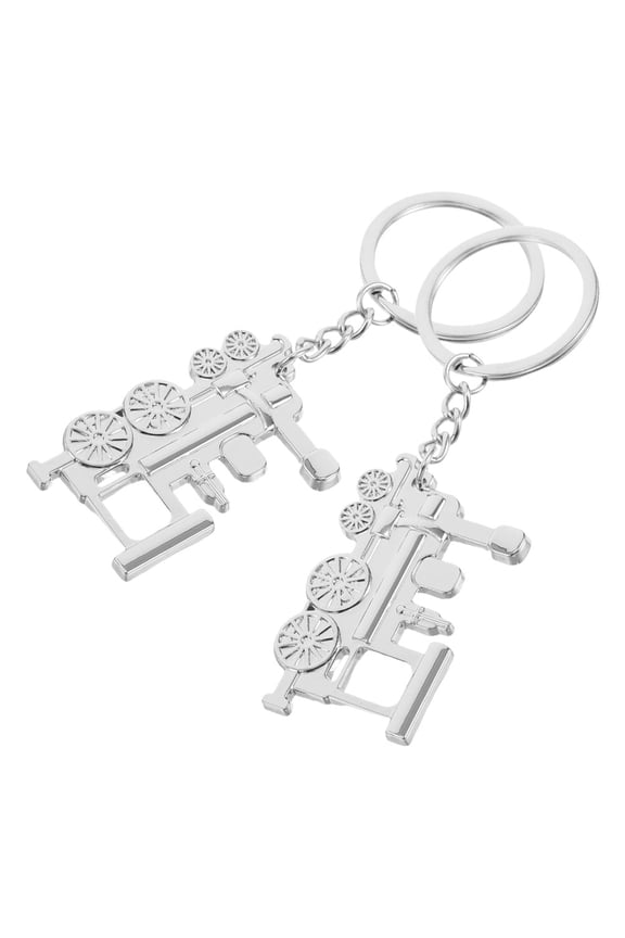 Key Organizer Train Keychain Zinc Alloy 2Pcs 3.94X1.29X0.12In