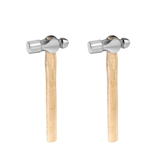 Tutuviw 2 Pcs Ball Peen Hammer, Mini Hammer, Round Head Head Ball Peen Hammers with Wooden Handle, Escape Tool Hand Hammer for Woodworking & Repairing