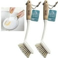 thumbnail image 1 of 2 Pcs Bamboo Dish Brush Natural Wood Handle Kitchen Scrub Sink Wash Scrubber 11", 1 of 1