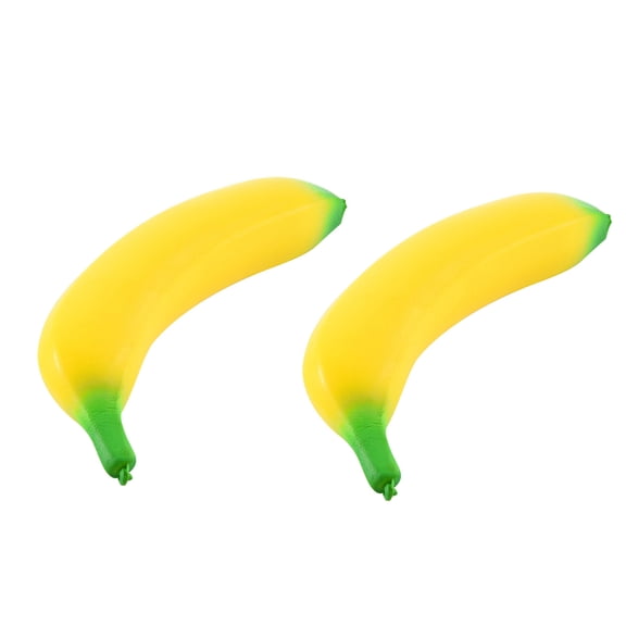 2 Pcs Banana Squeeze Plays, Slow Rebound Stress Relief Sensory Fruit, Hand Fidget for Tension Relief, Realistic Fruit Shape Relaxation Tools, Yellow
