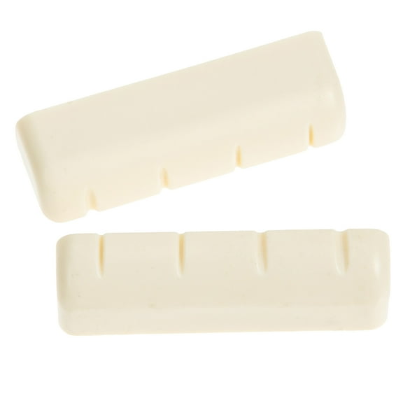 2 Pcs Banjo Nut Bass Guitar Guitars Slotted Bone Accessories Bridge White Abs
