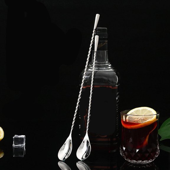 2 Pcs Bar Spoon Stainless Steel Cocktail Mixing Stirrers Shaker Tall Cups 30Cm YIWEI
