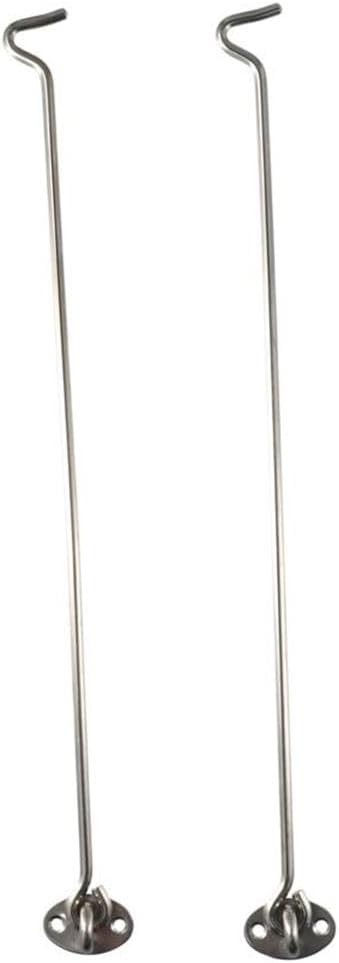 2PCS 3 Inch Stainless Steel Hook And Eye Latch - Heavy Duty Barn Door Lock For Sliding Doors & Gates, White
