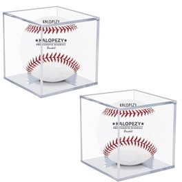 14 Baseball Ball Display Case - Home Plate Shaped Wall Cabinet With UV Protection & Lock (Beech Wood, Fully Assembled)