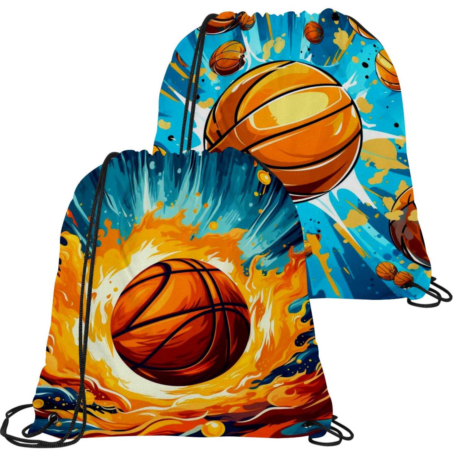 2 Pcs Basketball Drawstring Backpack Sports Gym Sack pack String Bag