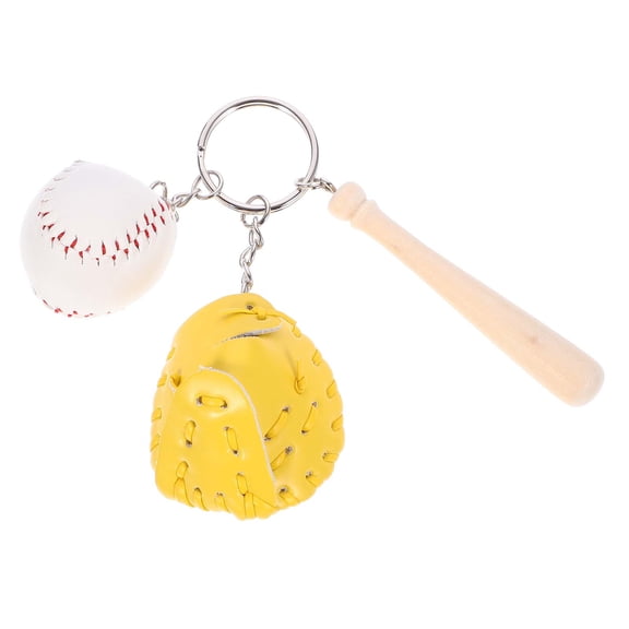 2 Pcs Basketball Field Pattern Keychain Baseball Pendant