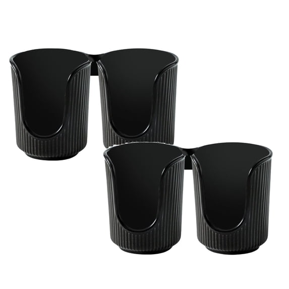 2 Pcs Bathroom Cup Holder - Plastic Cup Dispenser for Bathroom Vanity Countertop - Small Paper Cup Dispenser for Mouthwash Cups & Bathroom Cups, 7.1x4 Inch, Black