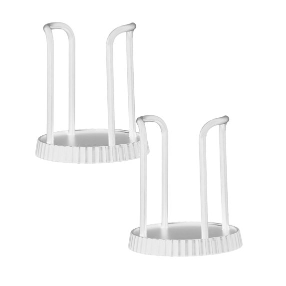 2 Pcs Bathroom Cups Dispensers, Plastic Mouthwash Cups Storage Holder, Small Mouthwash Rinsing Cups Holder for Bathroom Vanity Sink Countertop, 5.2x3.1 Inch, White