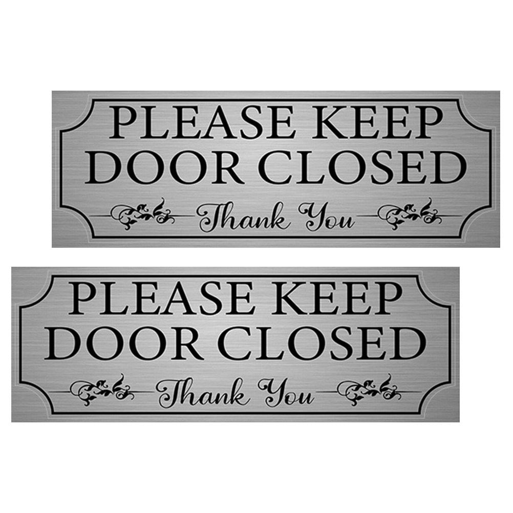 2 Pcs Bathroom Door Sign Decoration Please Keep Closed Black - Walmart.com