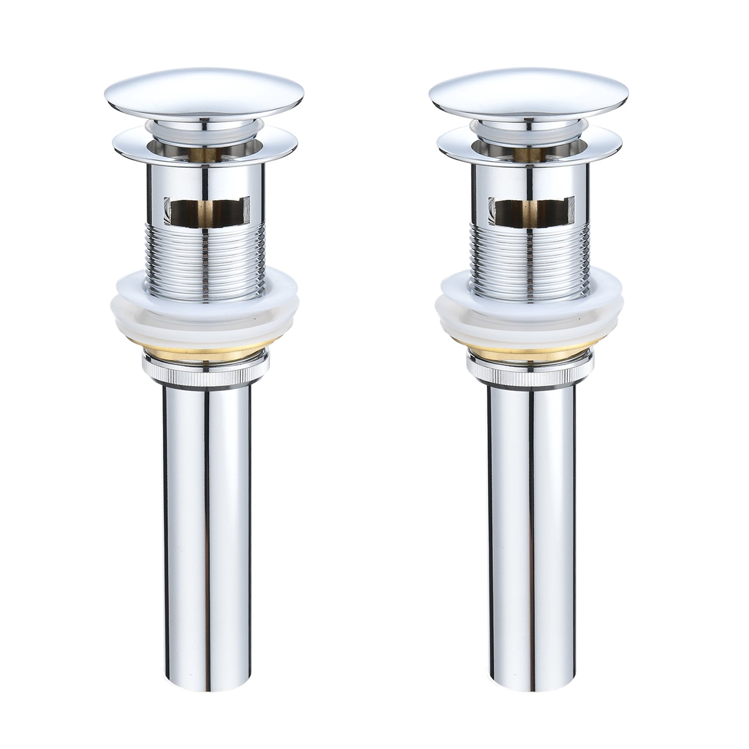 2 Pcs Bathroom Sink Drain with Overflow, Vessel Sink Lavatory Vanity Pop Up Drain Stopper, 304 Stainless Steel