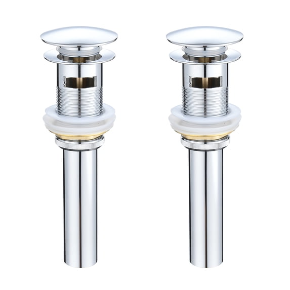 2 Pcs Bathroom Sink Drain with Overflow, Vessel Sink Lavatory Vanity Pop Up Drain Stopper, 304 Stainless Steel