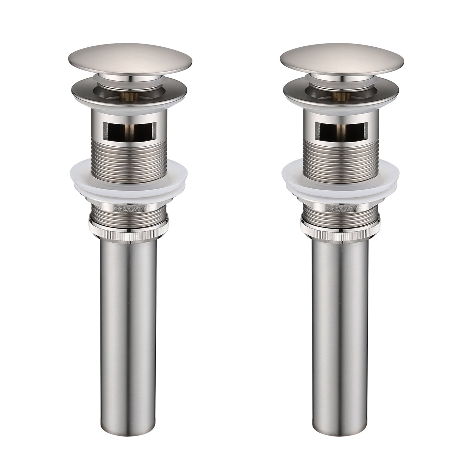 2 Pcs Bathroom Sink Drain with Overflow, Vessel Sink Lavatory Vanity Pop Up Drain Stopper, 304 Stainless Steel