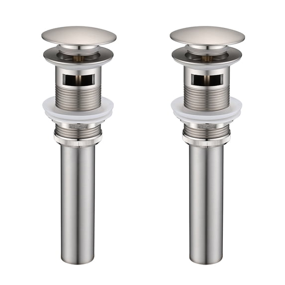 2 Pcs Bathroom Sink Drain with Overflow, Vessel Sink Lavatory Vanity Pop Up Drain Stopper, 304 Stainless Steel