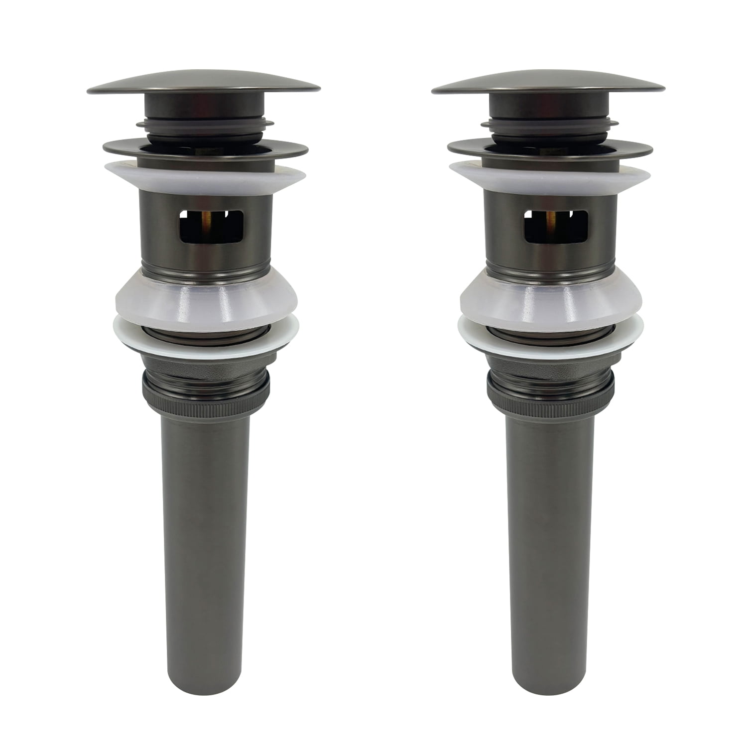 2 Pcs Bathroom Sink Drain with Overflow, Vessel Sink Lavatory Vanity Pop Up Drain Stopper, 304 Stainless Steel