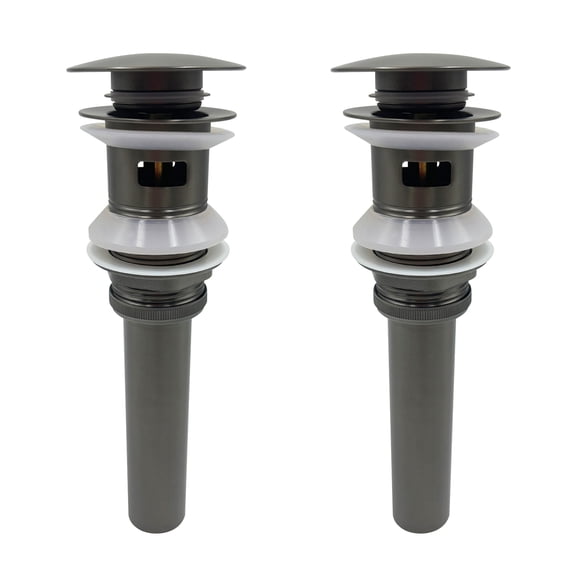 2 Pcs Bathroom Sink Drain with Overflow, Vessel Sink Lavatory Vanity Pop Up Drain Stopper, 304 Stainless Steel