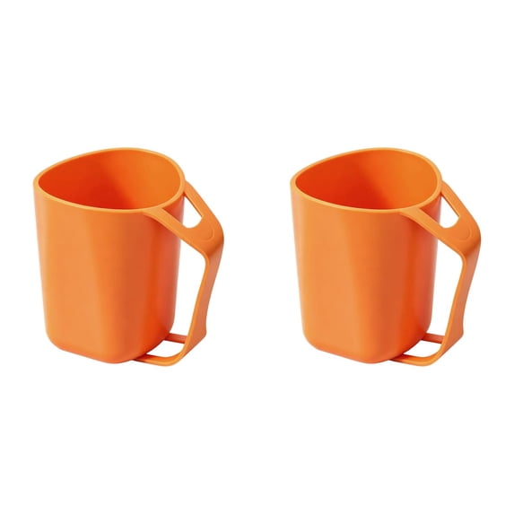 2 Pcs Bathroom Tumbler Cup, Toothbrush Holder, Unbreakable Drinking Cups, Plastic Tooth Brushing Mug, Reusable Sturdy and Stackable, 3.34 x 3.14 x 3.93 Inch