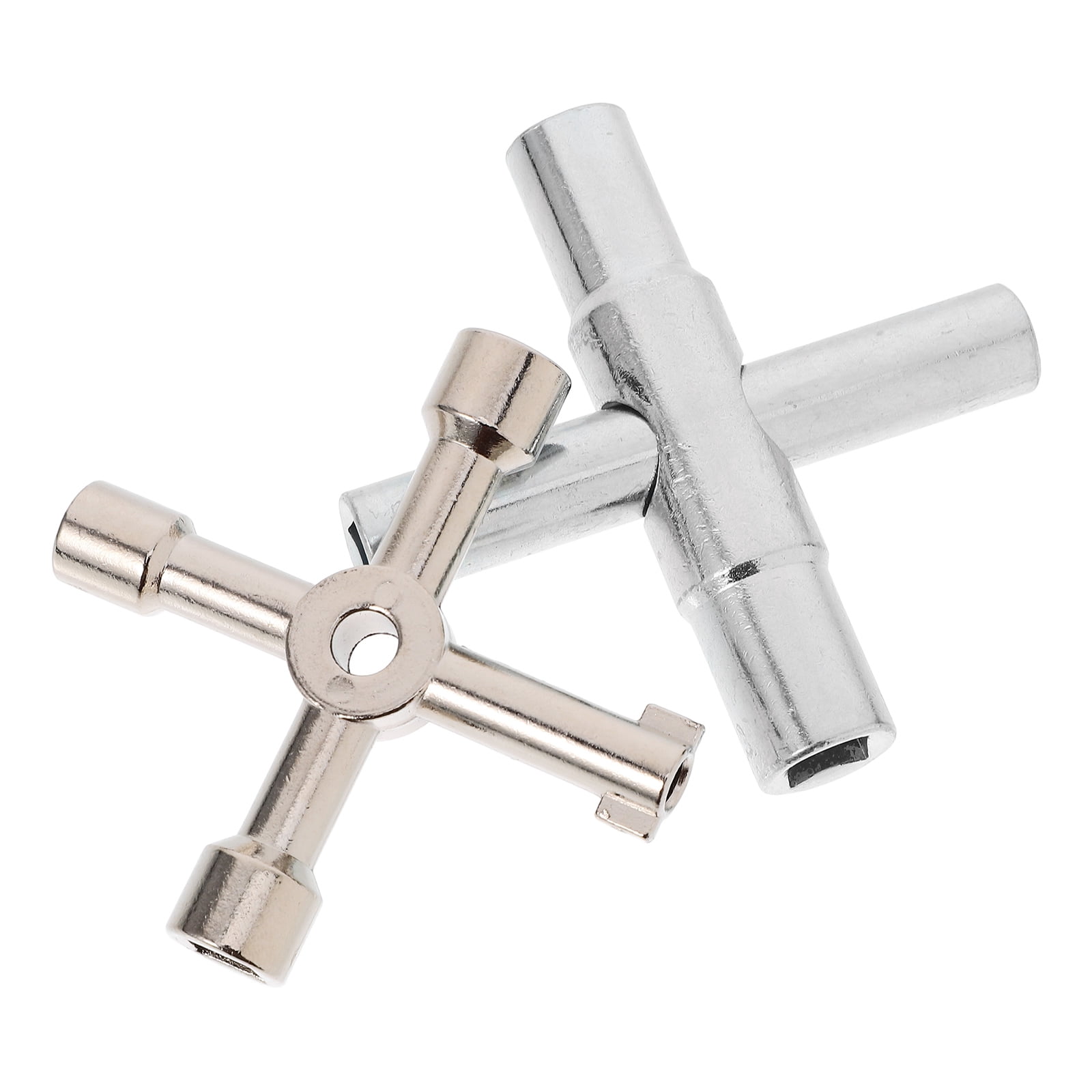 2 Pcs Bathroom Wrench Bleed Key Stopcock Key 4 Way Cross Key Plumbers Tool Key Air Plumbing Tool