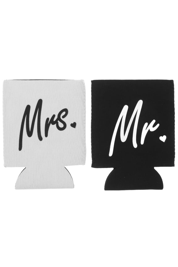 2 Pcs Beer Cooling Jacket Drinks Ice Beverage Cover Neoprene Beverage Sleeves Beverage Can Covers Bridegroom