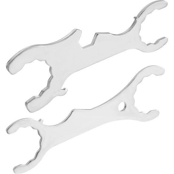 2 Pcs Beer Faucet Wrench Metal Multifunction Wrench Spanner Home Brewing Wrench for Tap Tower Coupler Tools Multi-Use Faucet Key Tool Removal Silver Blue