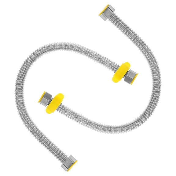 2 Pcs Bellows 1/2 Inch Water Heater Hose Supply Line Hot Stainless Steel Corrugated Pipe