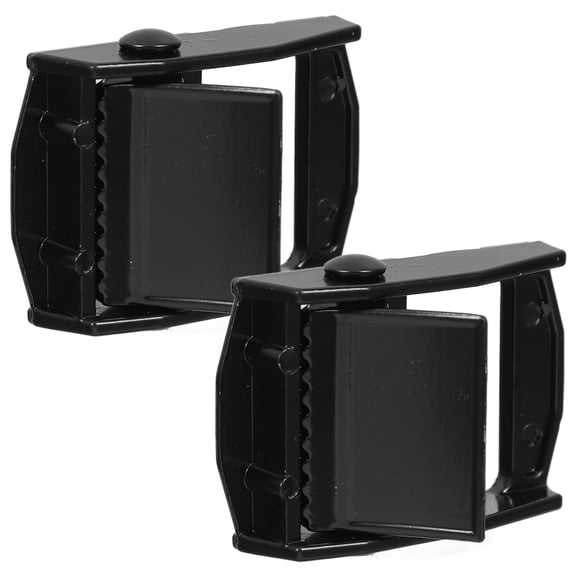 Homoyoyo Zinc Alloy Metal Buckle Secure Locking Black Webbing Strap Fastener 2 Pieces Heavy Duty