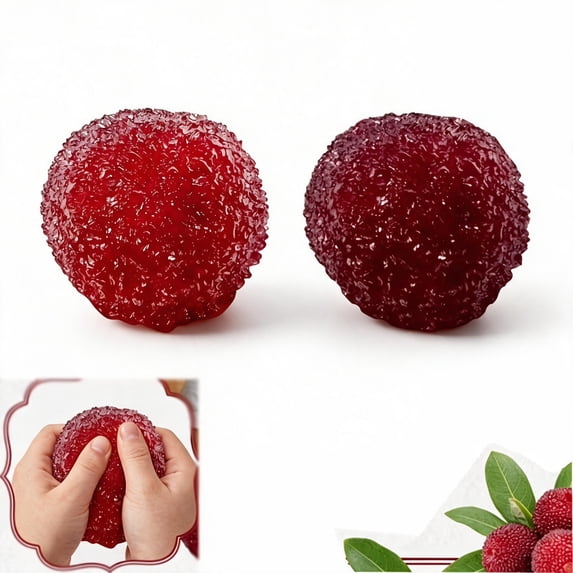 2 Pcs Berry Shaped Squeeze Ball - Stress Relief Fidget for Office Use