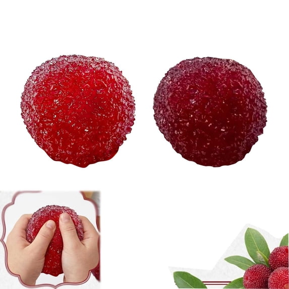 2 Pcs Berry Shaped Squeeze Ball - Stress Relief Fidget for Office Use