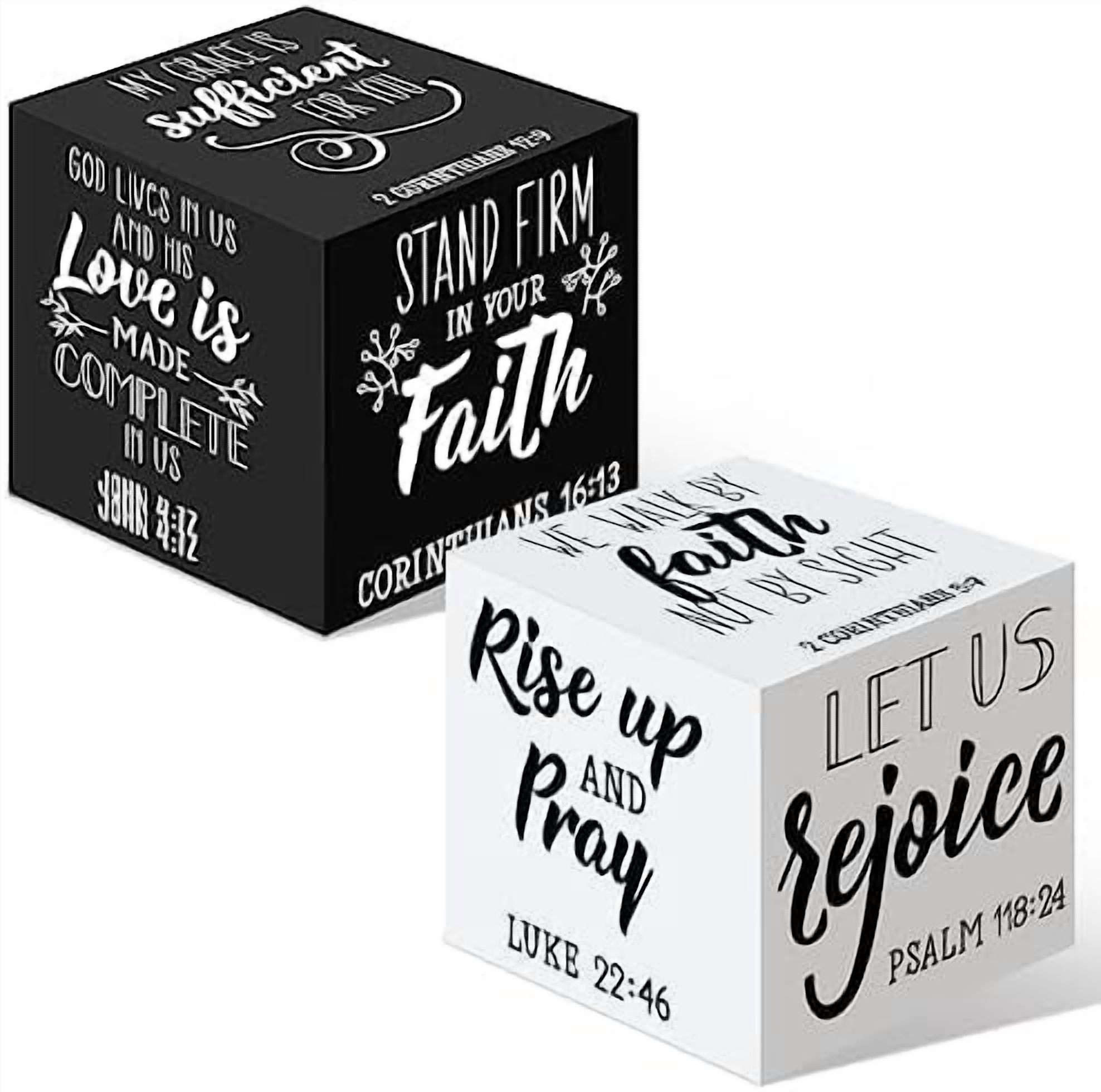 Scripture Blocks 2 Pcs Bible Verse Mini Wood Signs Christian Decor Be Still and Know ...