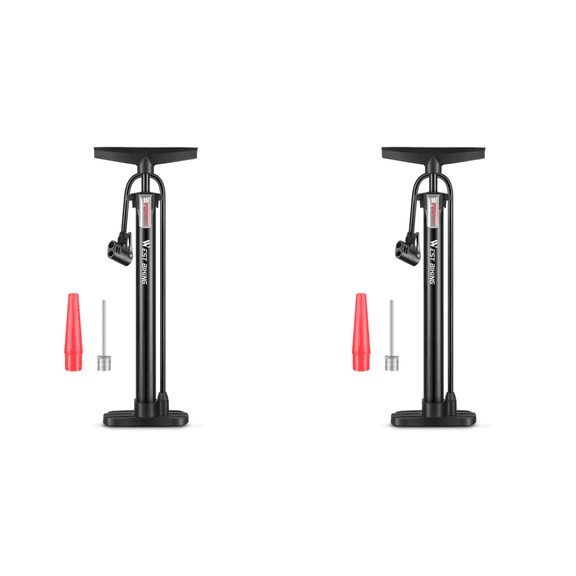 2 Pcs Bike Pump, 160 PSI Bicycle Pump for Electric Bike Tire Pump Mini Bike Air Pump Handheld Portable Bike Pump Universal Small High Pressure Ball Needle Accessories