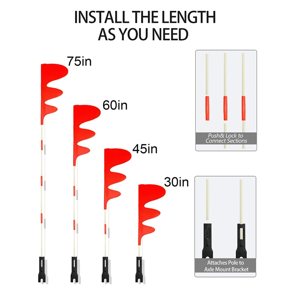 2 Pcs Bike Safety Flags Kids Bike Flag, Bike Trailer Flag Adjustable 6